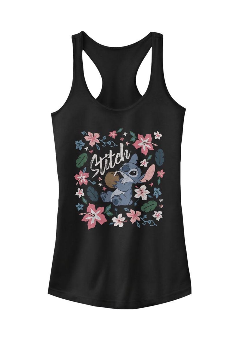 Juniors Licensed Disney Tropical Stitch Tank Top