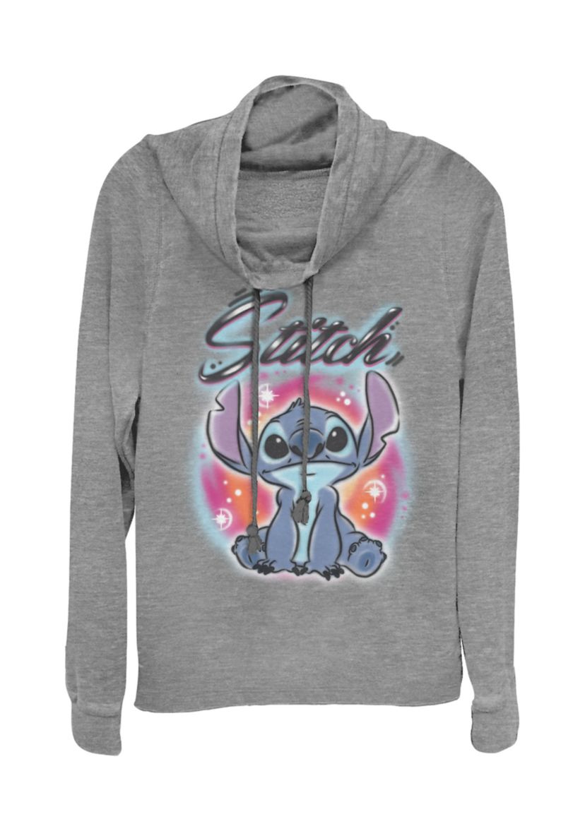 Juniors Licensed Disney Stitch Airbrush Pullover Top
