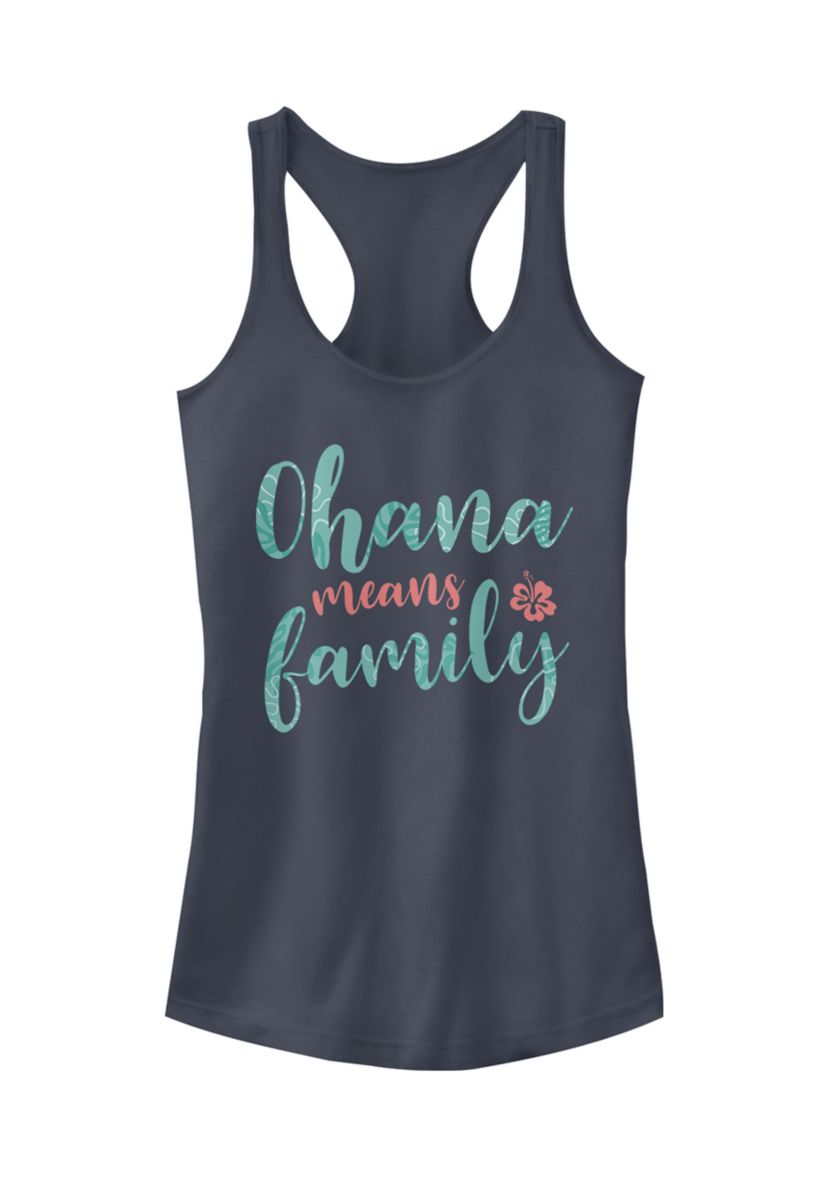 Juniors Licensed Disney Ohana Script Tank Top