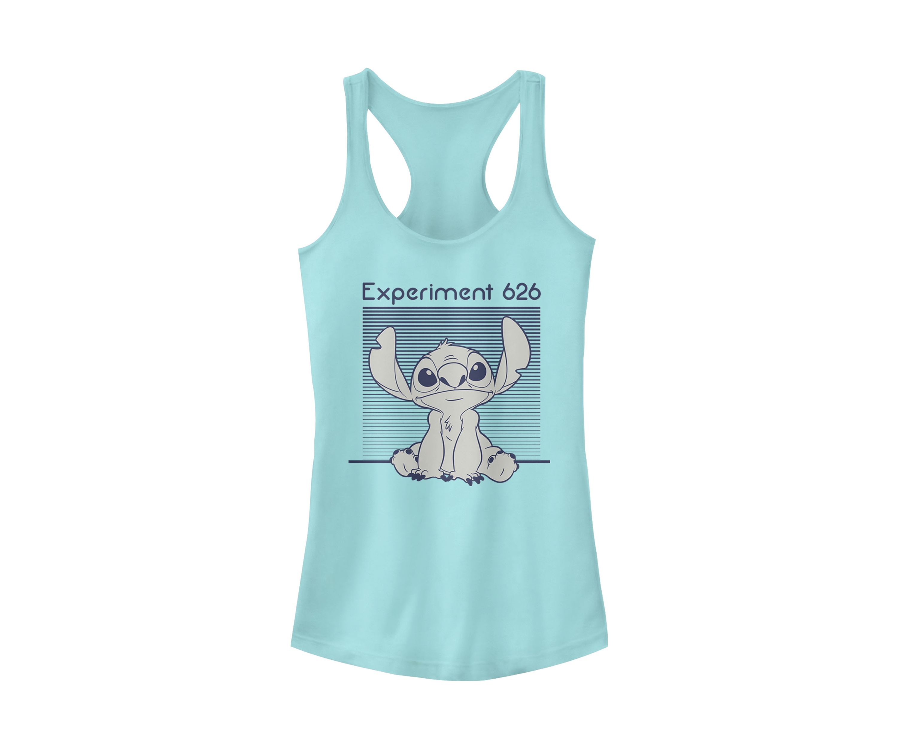 Juniors Licensed Disney Stitch Experiment 262 Monochromatic Navy Tank Top