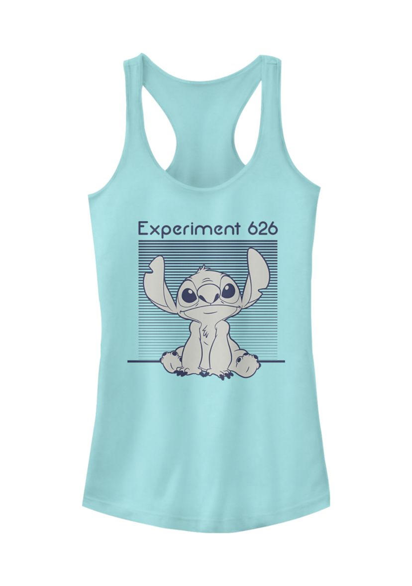 Juniors Licensed Disney Stitch Experiment 262 Monochromatic Navy Tank Top