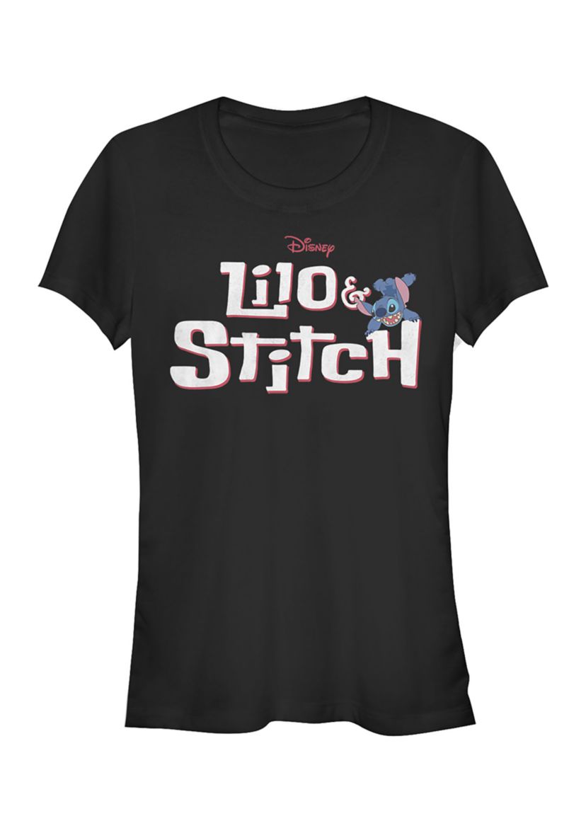 Juniors Licensed Disney Stitch With Logo T-Shirt