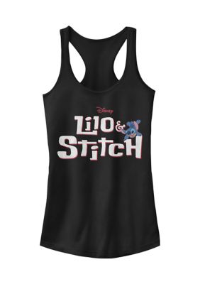 Women's Junior's Licensed Disney Stitch With Logo Tank Top, Black, Small