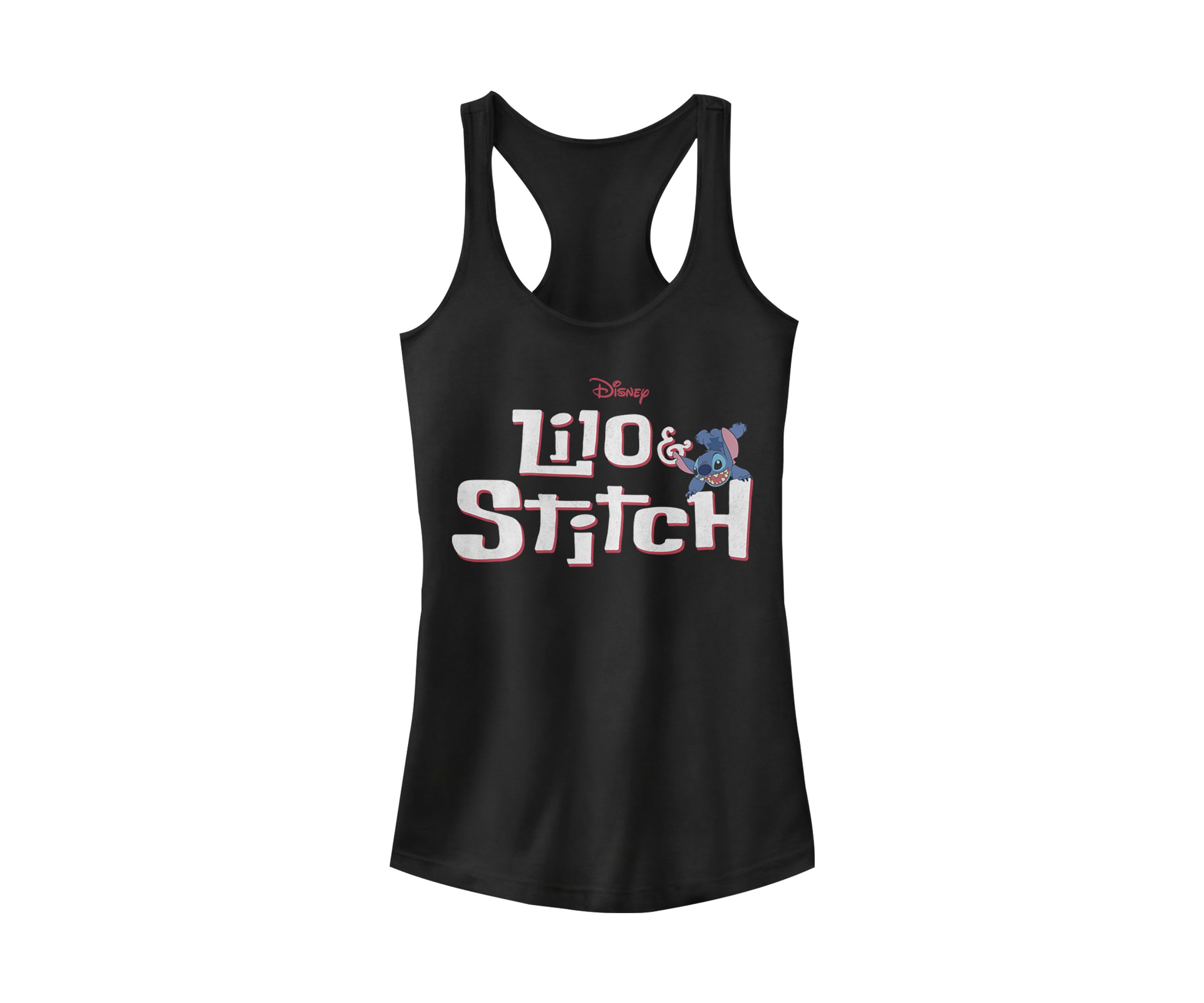 Juniors Licensed Disney Stitch With Logo Tank Top
