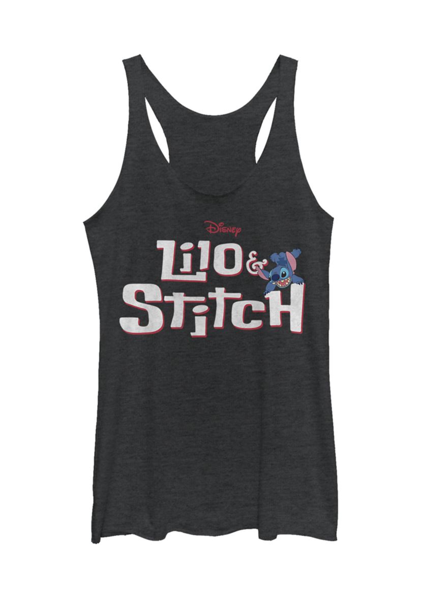 Juniors Licensed Disney Stitch With Logo Tank Top