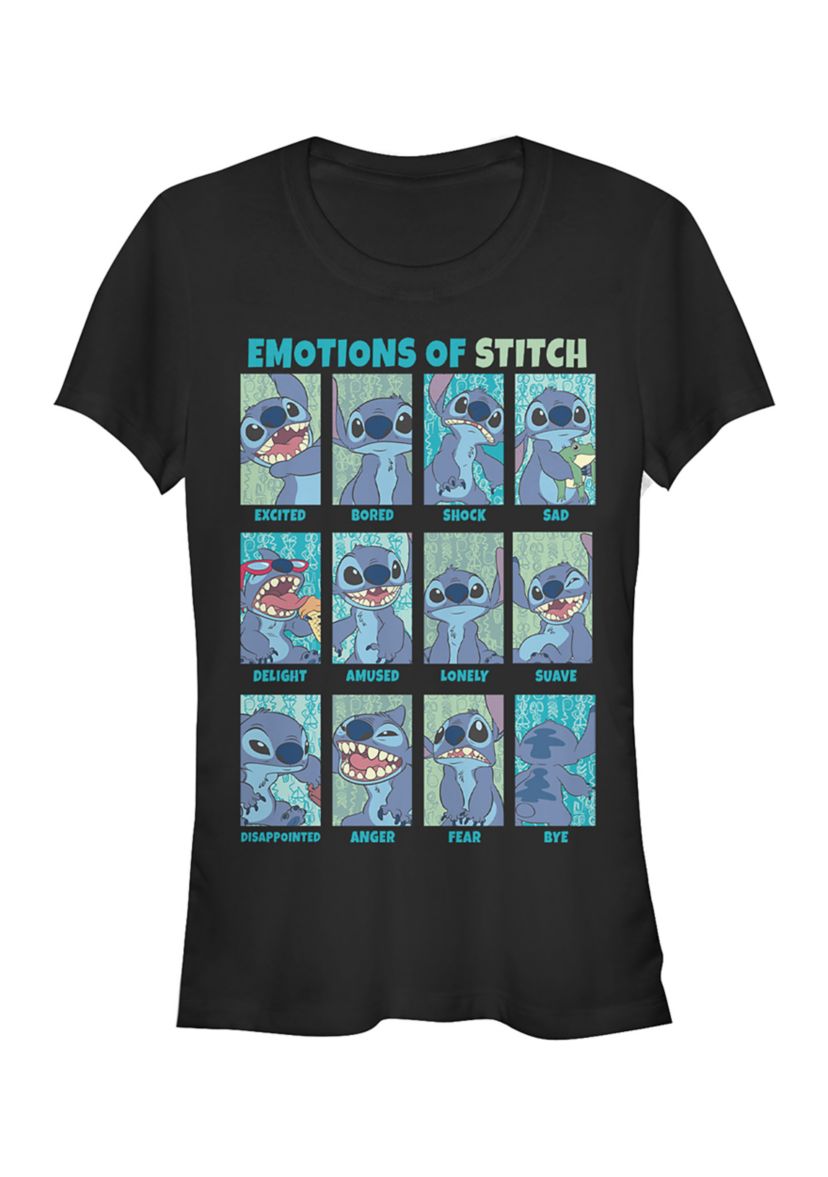Juniors Licensed Disney Stitch Emotion T-Shirt