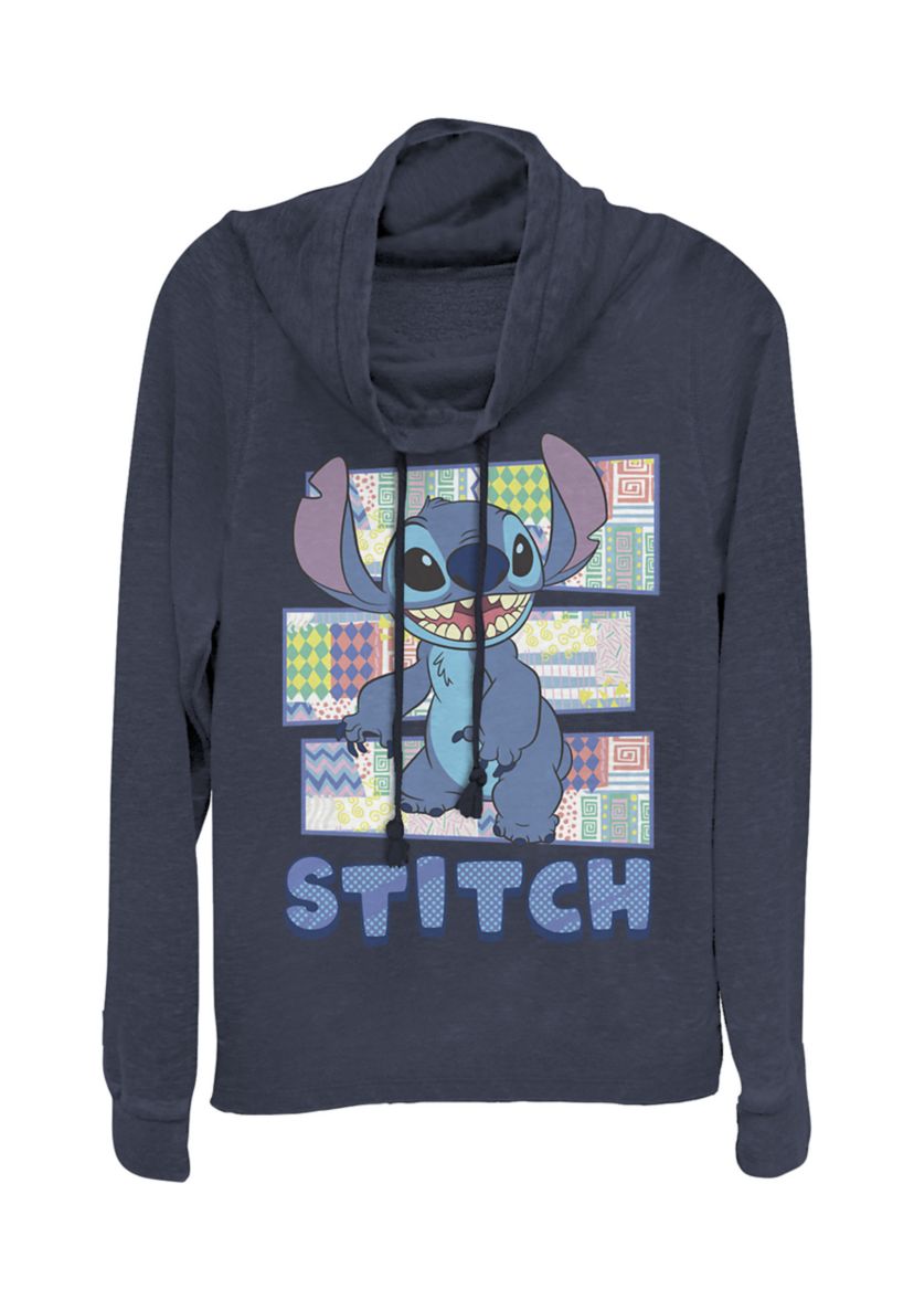 Juniors Licensed Disney Stitch Character Shirt With Pattern Pullover Top