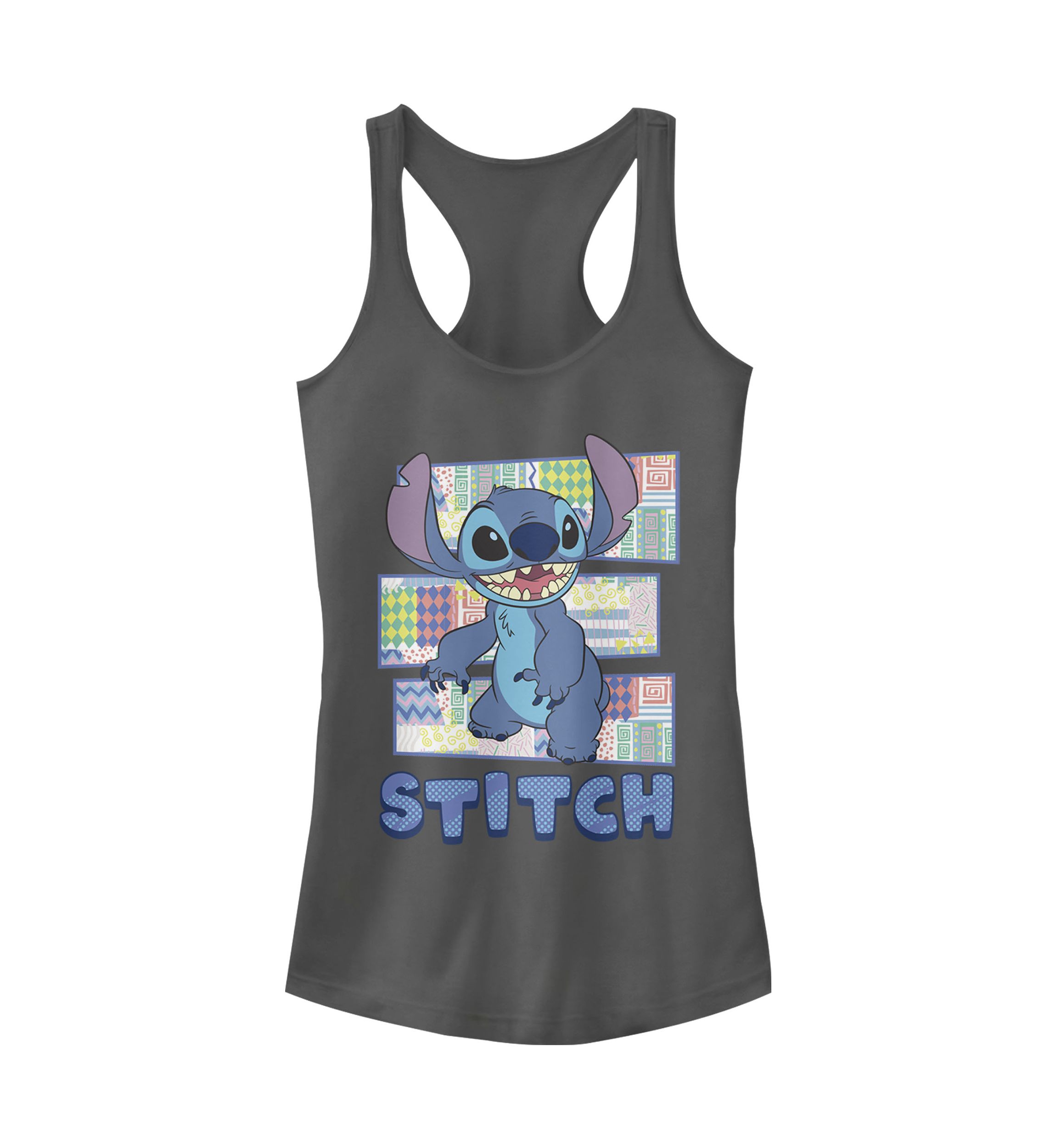 Juniors Licensed Disney Stitch Character Shirt With Pattern Tank Top