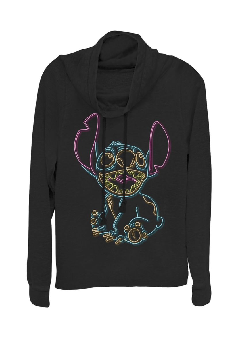 Juniors Licensed Disney Neon Stitch Pullover Top