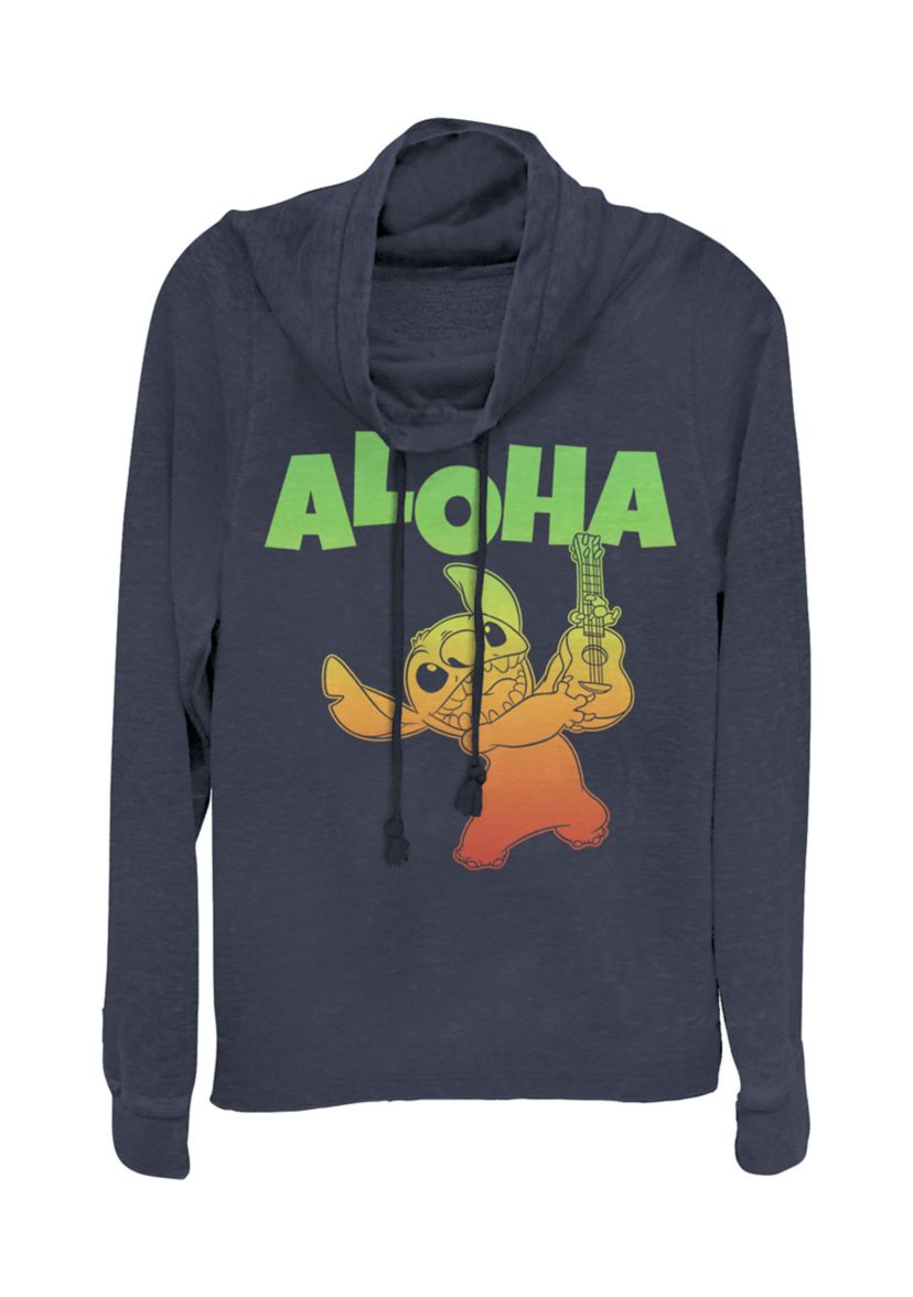Juniors Licensed Disney Aloha Stitch Pullover Top