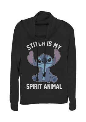Women's Junior's Licensed Disney Stitch Spirital Animal Pullover Top, Black, Small