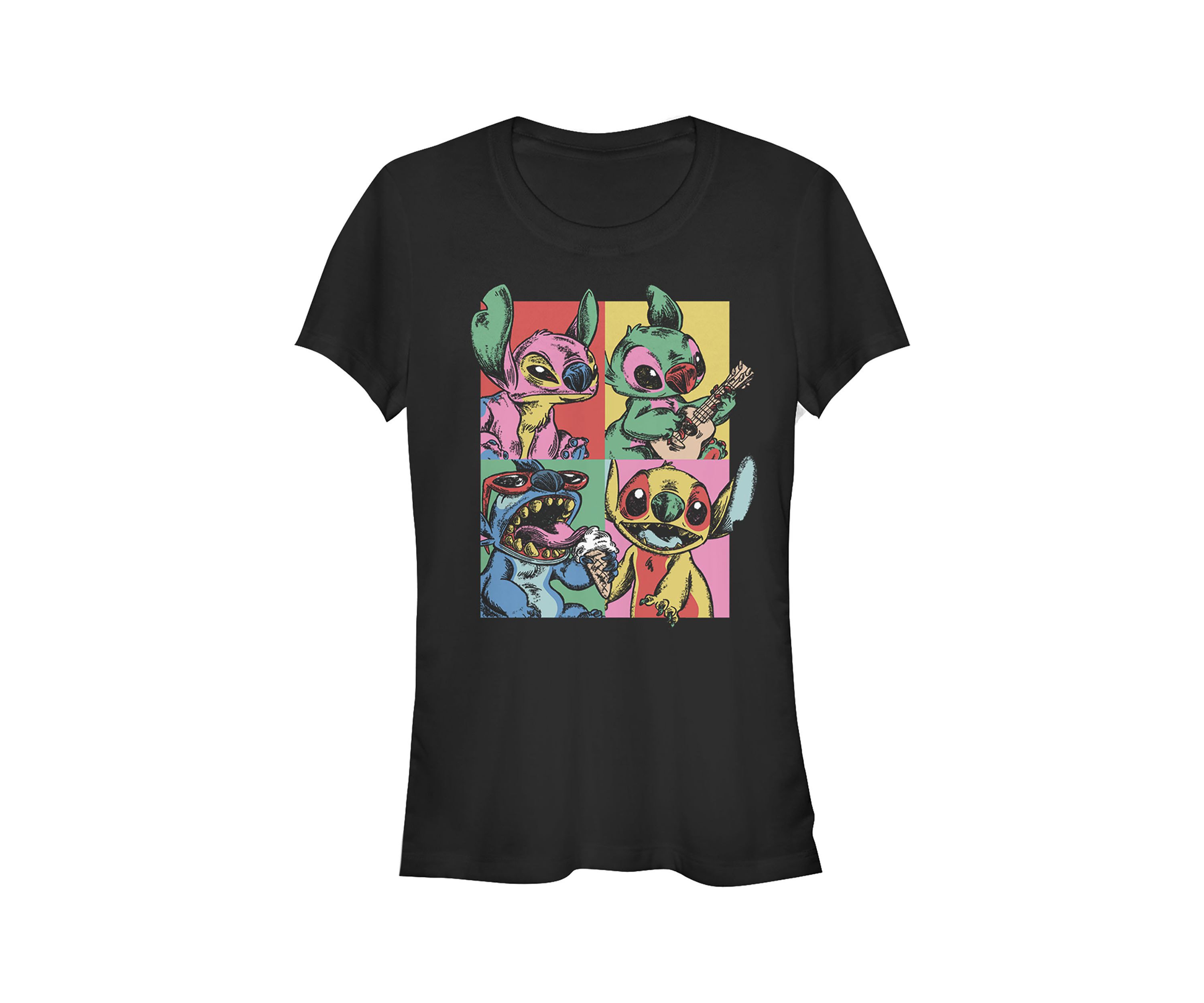 Juniors Licensed Disney Grunge Stitch T-Shirt
