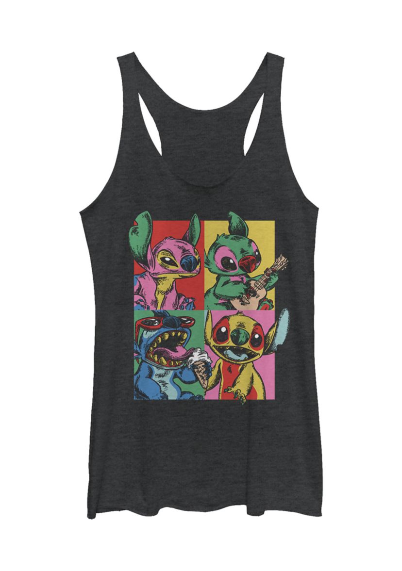 Juniors Licensed Disney Grunge Stitch Tank Top