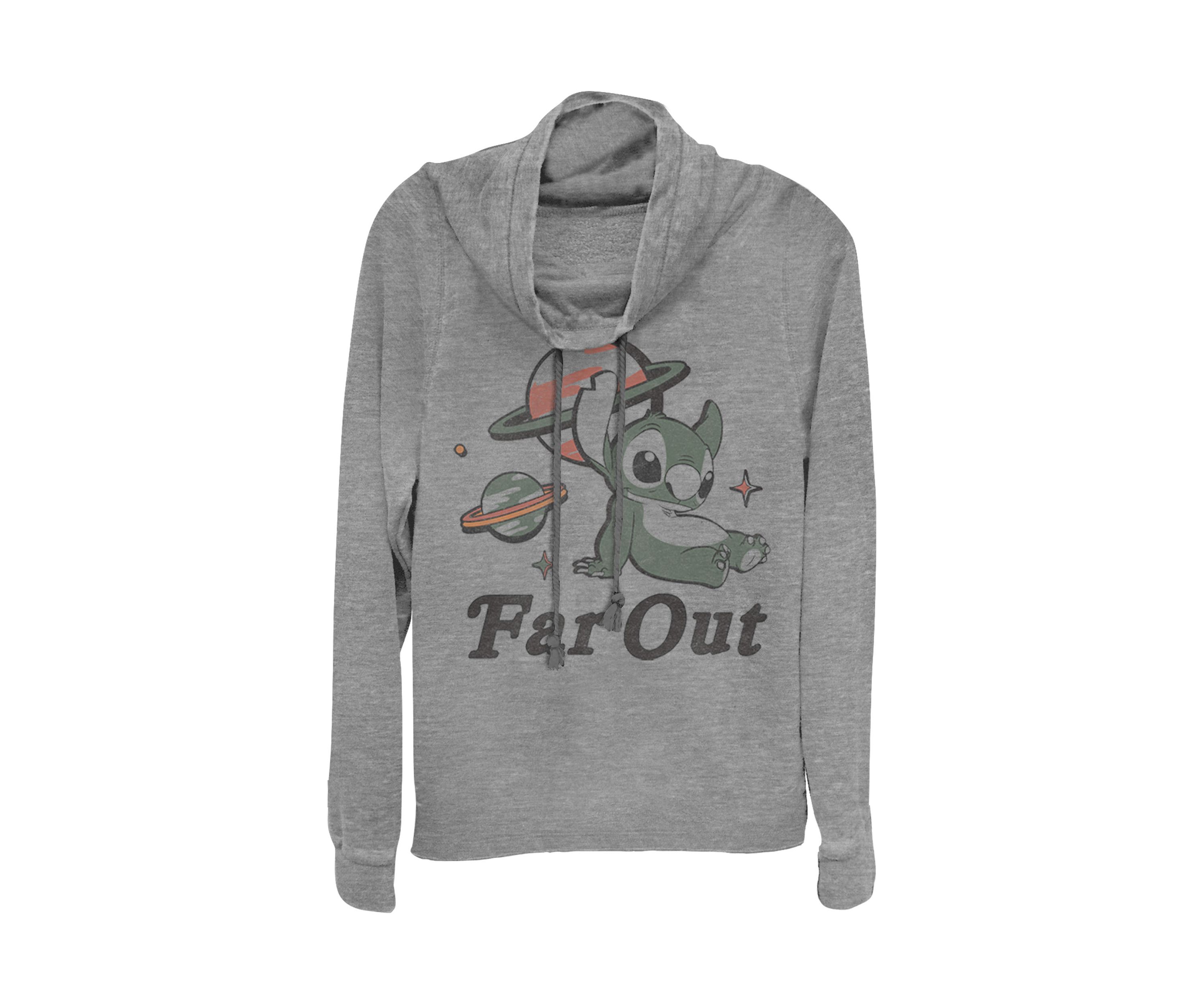 Juniors Licensed Disney Far Out Stitch Pullover Top