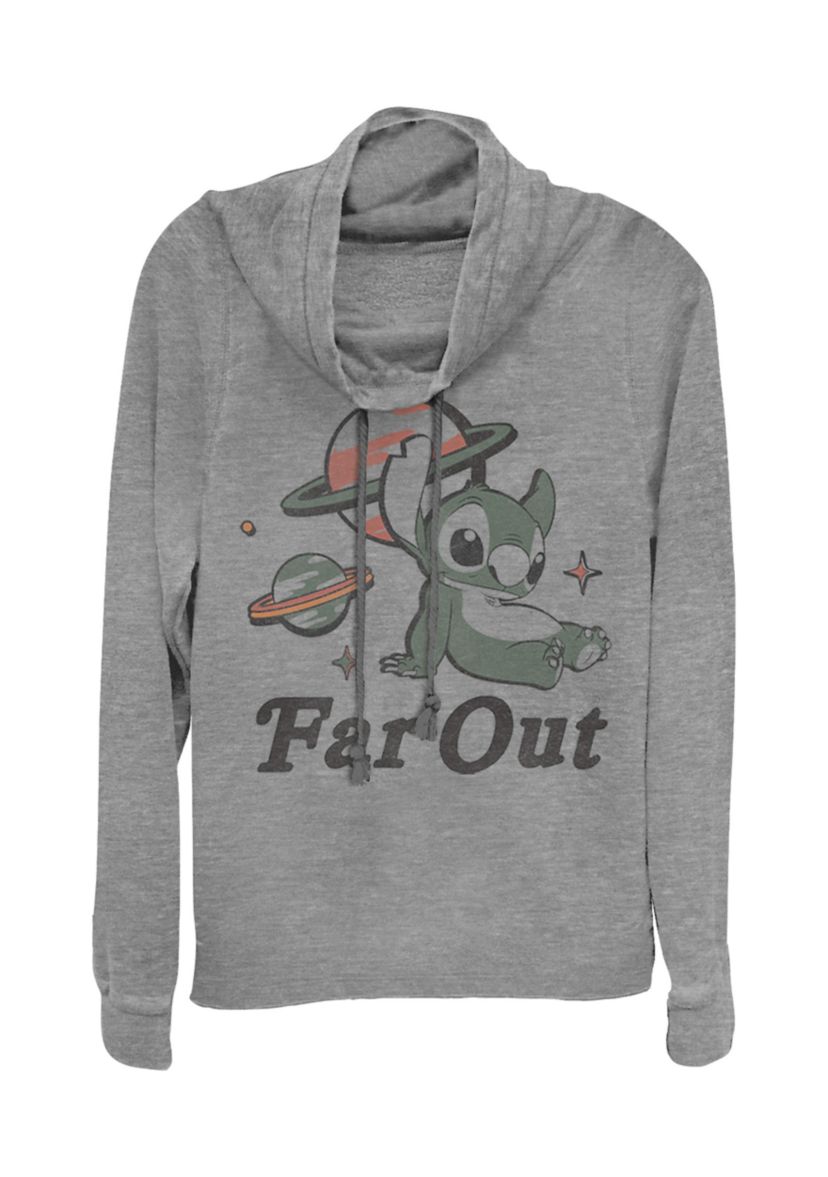 Juniors Licensed Disney Far Out Stitch Pullover Top