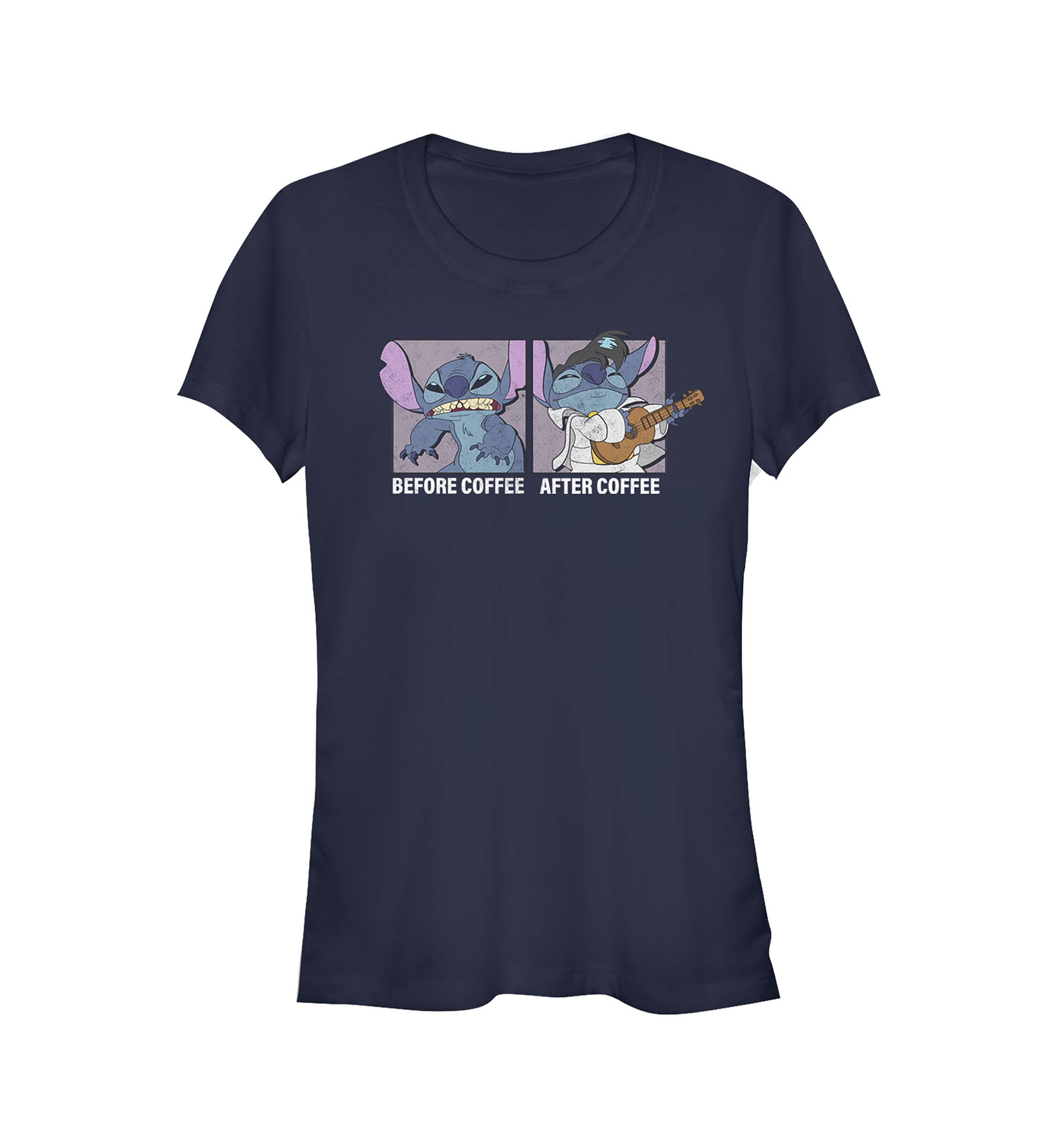 Juniors Licensed Disney Stitch Coffee T-Shirt