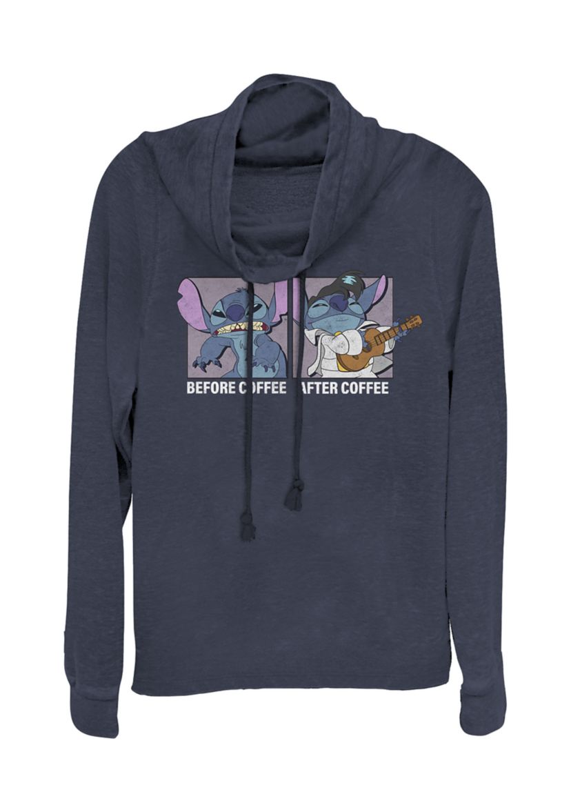 Juniors Licensed Disney Stitch Coffee Pullover Top