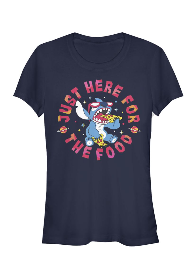 Juniors Licensed Disney Stitch Pizza T-Shirt