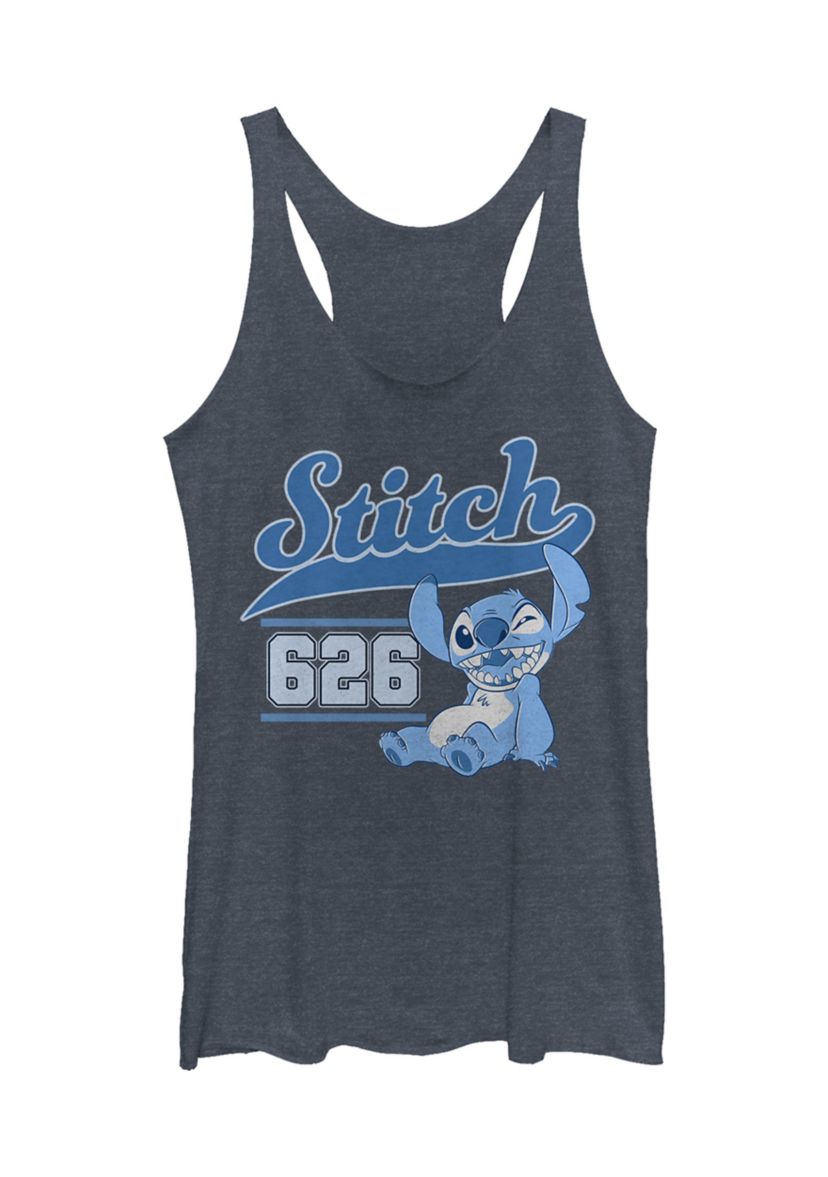 Juniors Licensed Disney Stitch Collegiate Tank Top