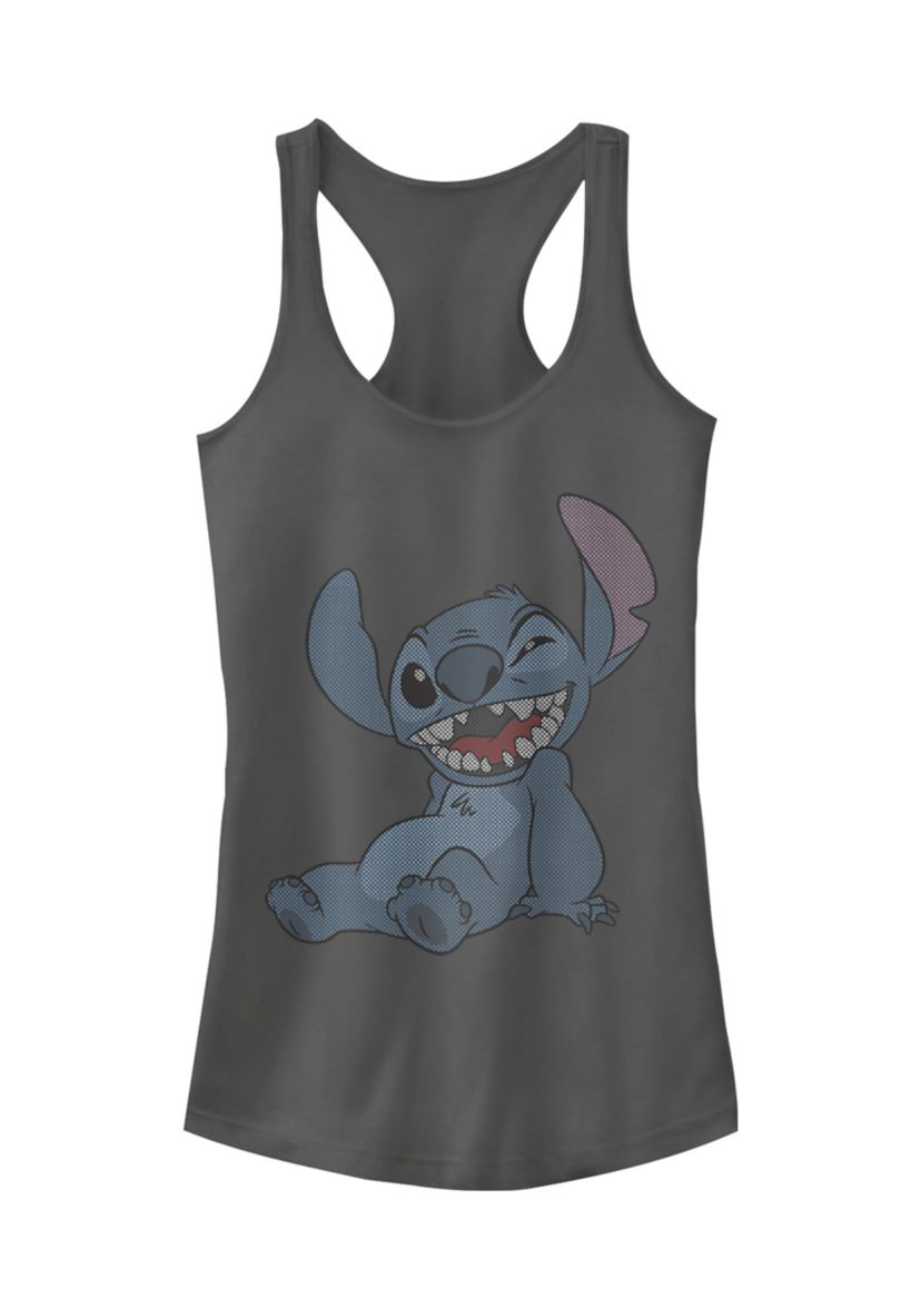 Juniors Licensed Disney Halftone Stitch Tank Top