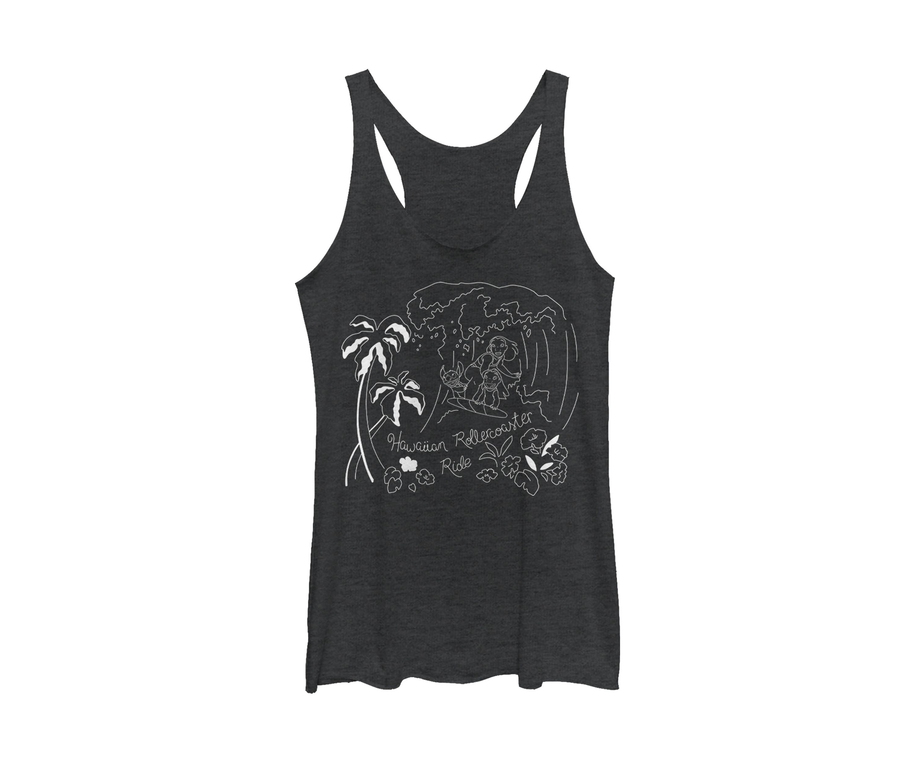 Juniors Licensed Disney Stitch Surf Line Art Tank Top