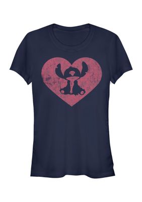 Women's Juniors' Licensed Disney Stitch Heart T-Shirt
