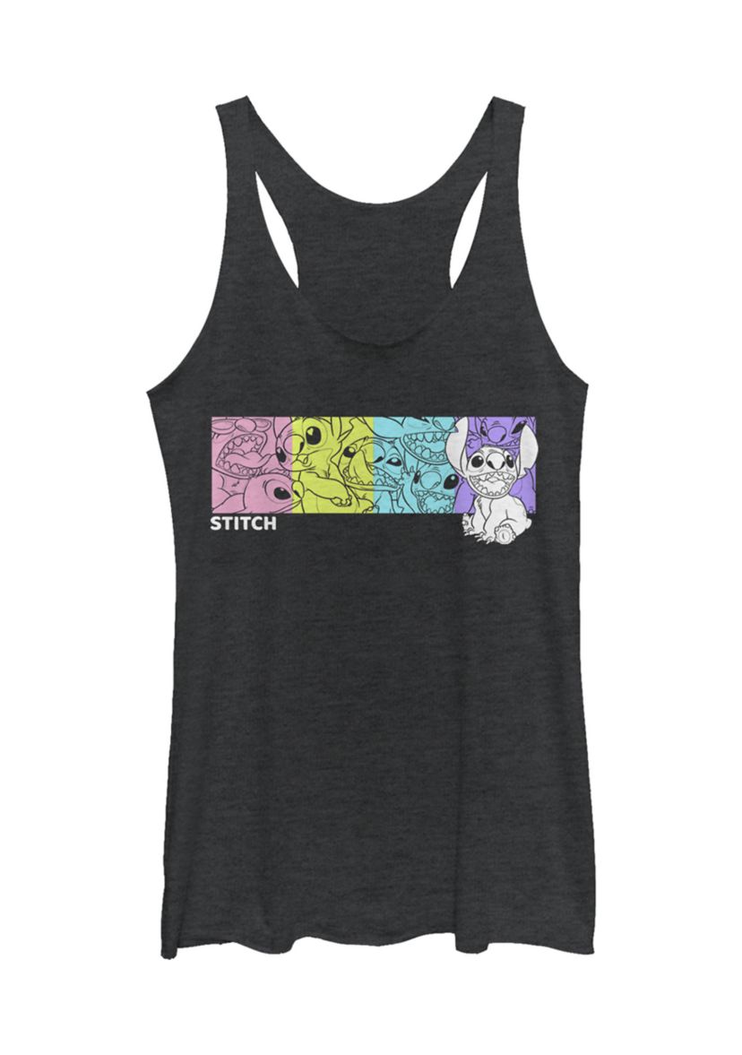 Juniors Licensed Disney Stitch Box Tank Top