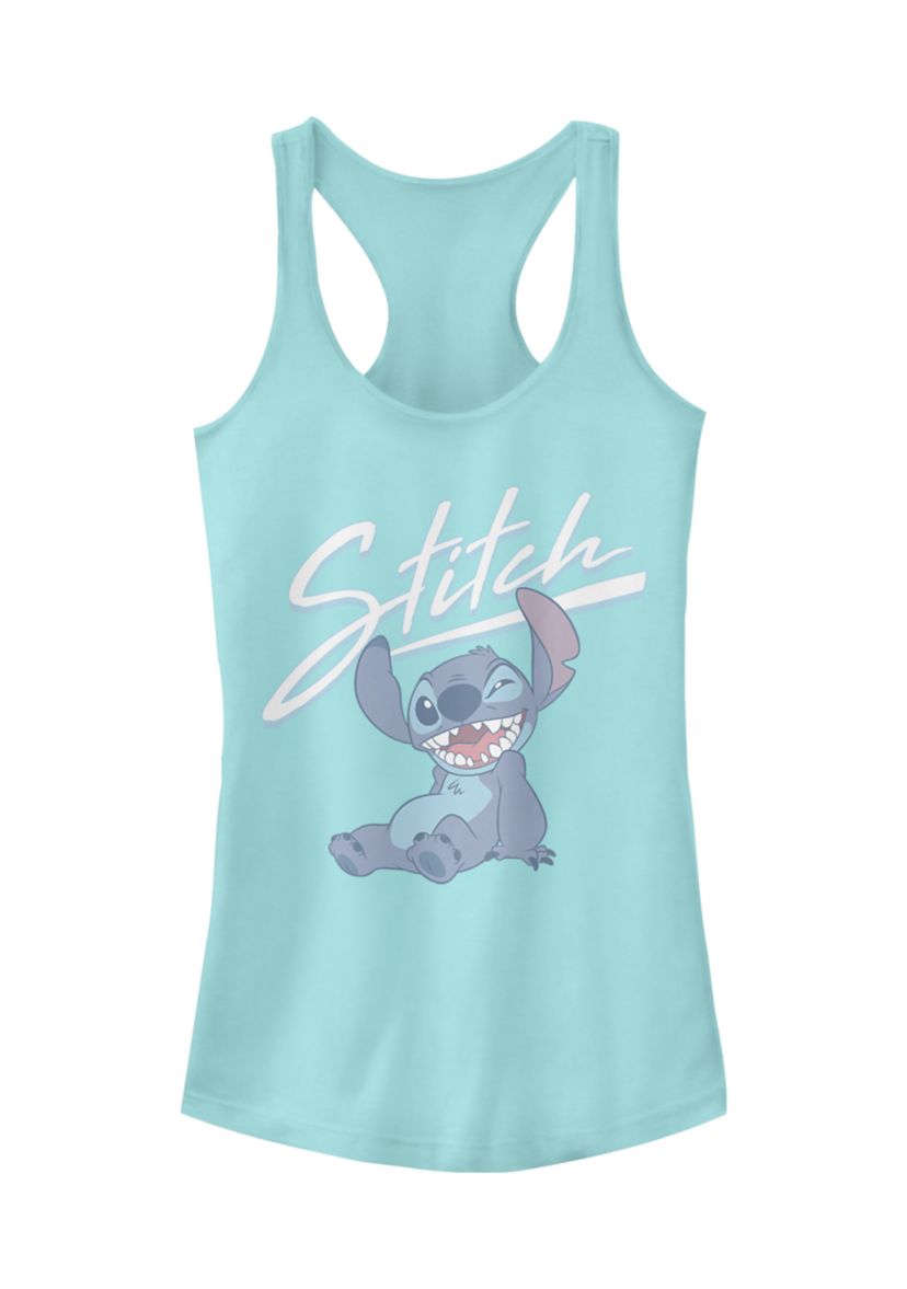 Juniors Licensed Disney Stitch Wink Tank Top