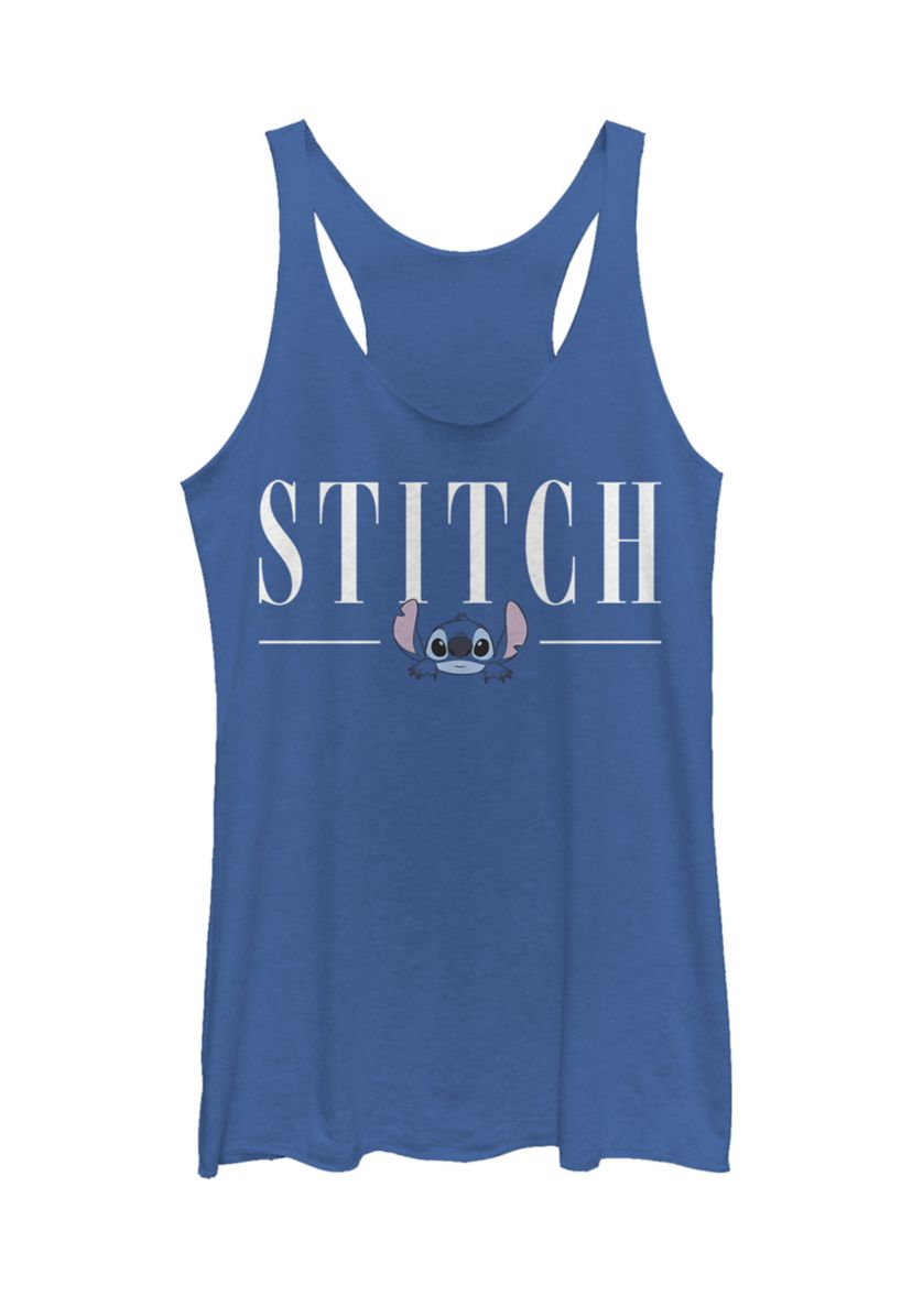 Juniors Licensed Disney Stitch Title Tank Top
