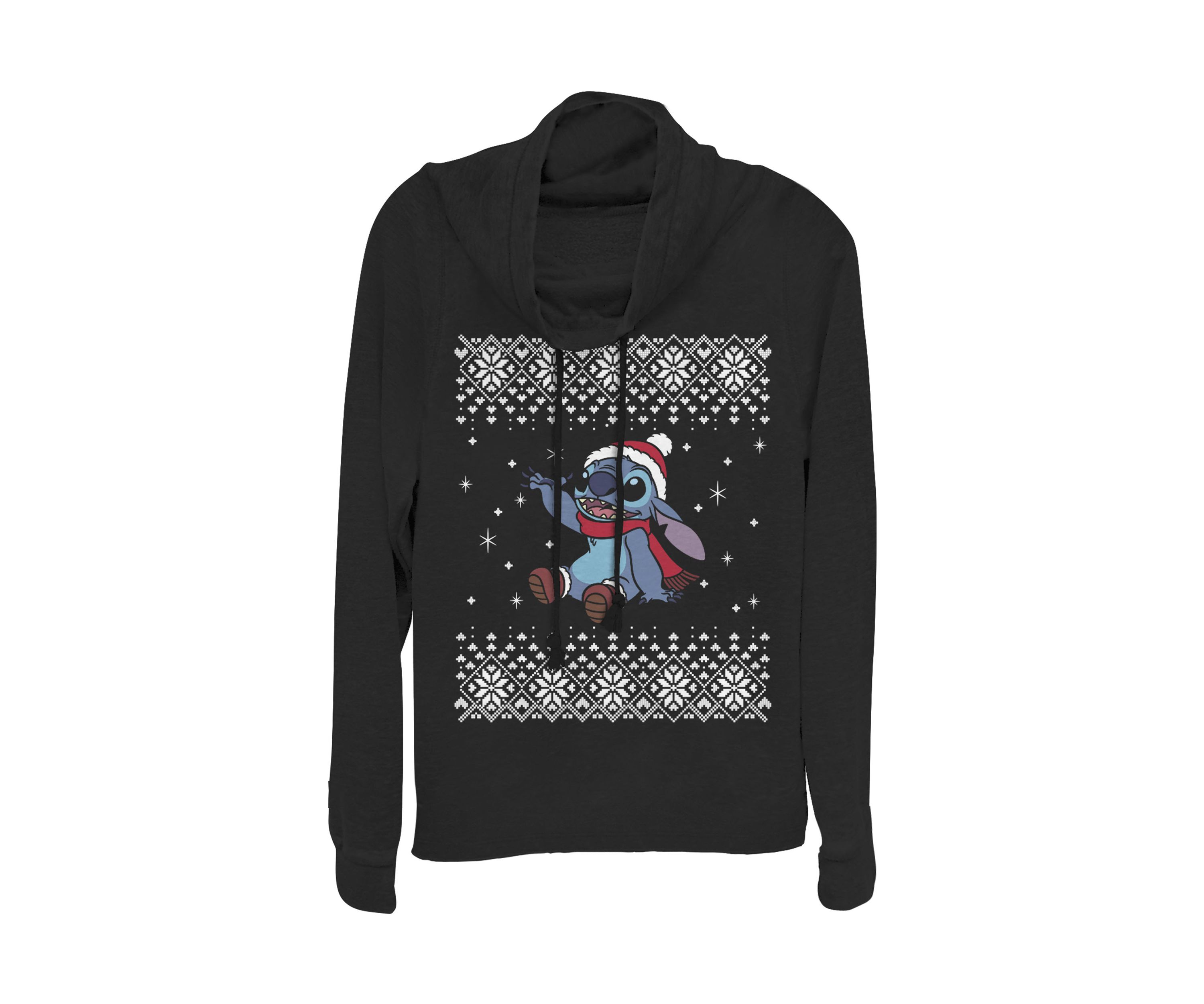 Juniors Licensed Disney Stitch Christmas Front Pullover Top