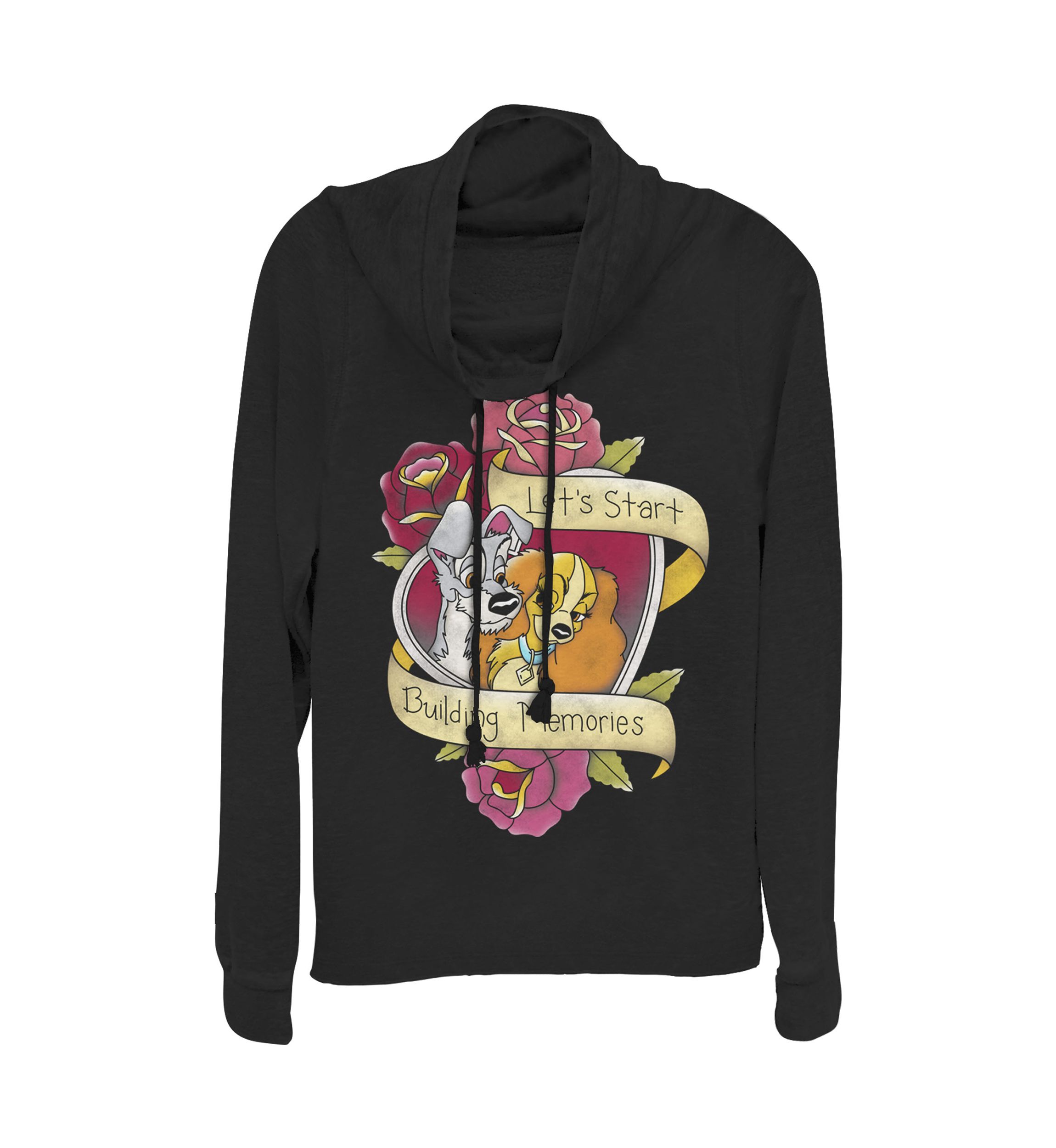 Juniors Licensed Disney Lady Tramp Tatoo Pullover Top