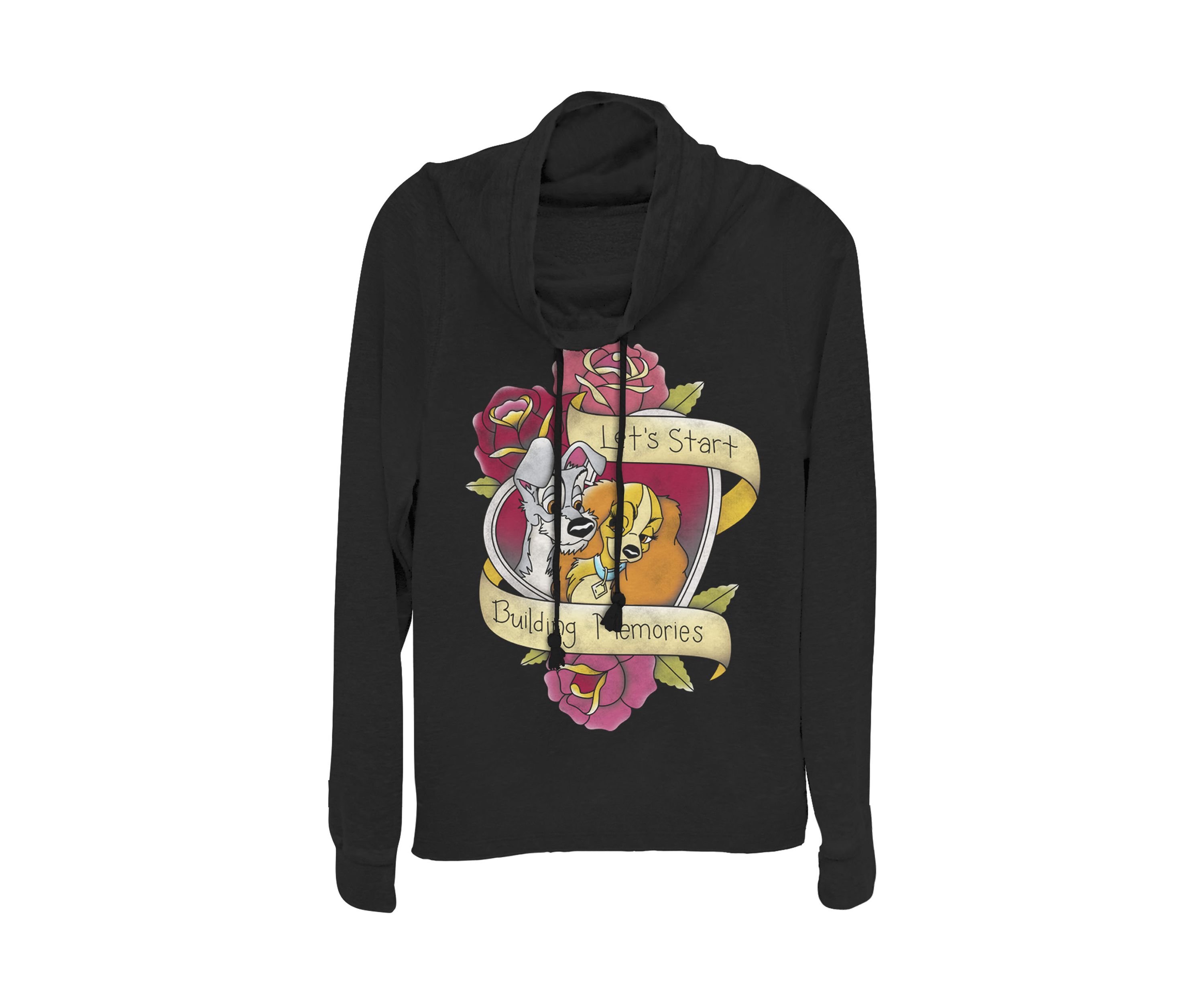 Juniors Licensed Disney Lady Tramp Tatoo Pullover Top