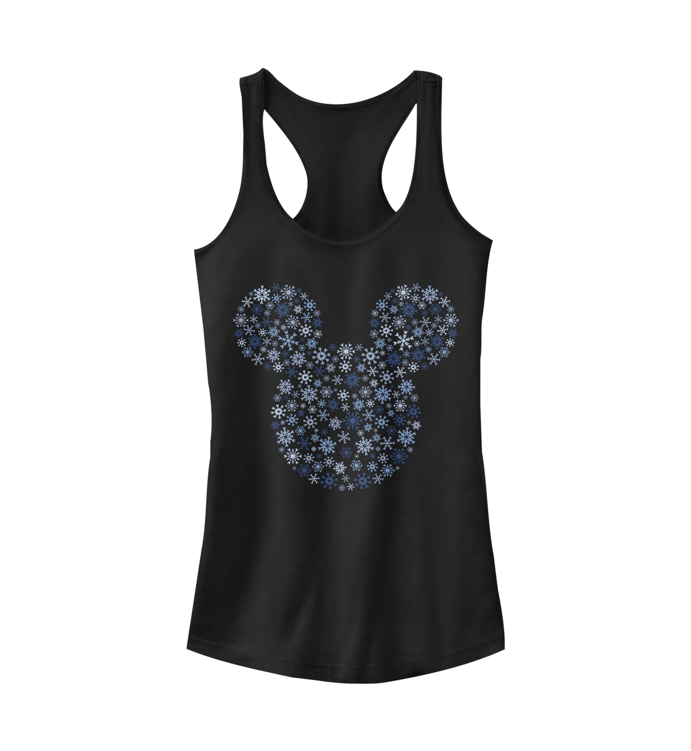 Juniors Licensed Disney Mickey Ear Snowflakes Tank Top