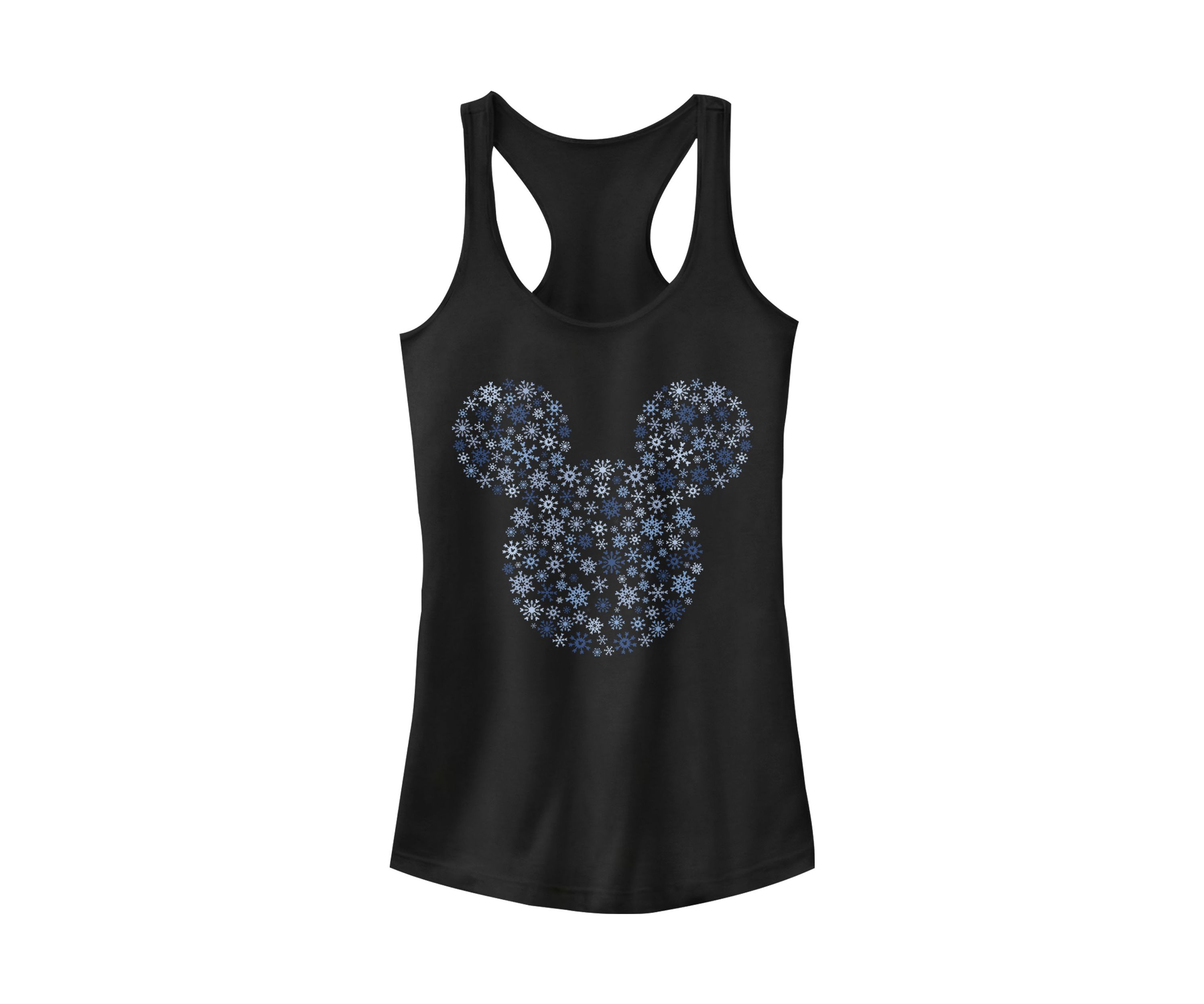 Juniors Licensed Disney Mickey Ear Snowflakes Tank Top