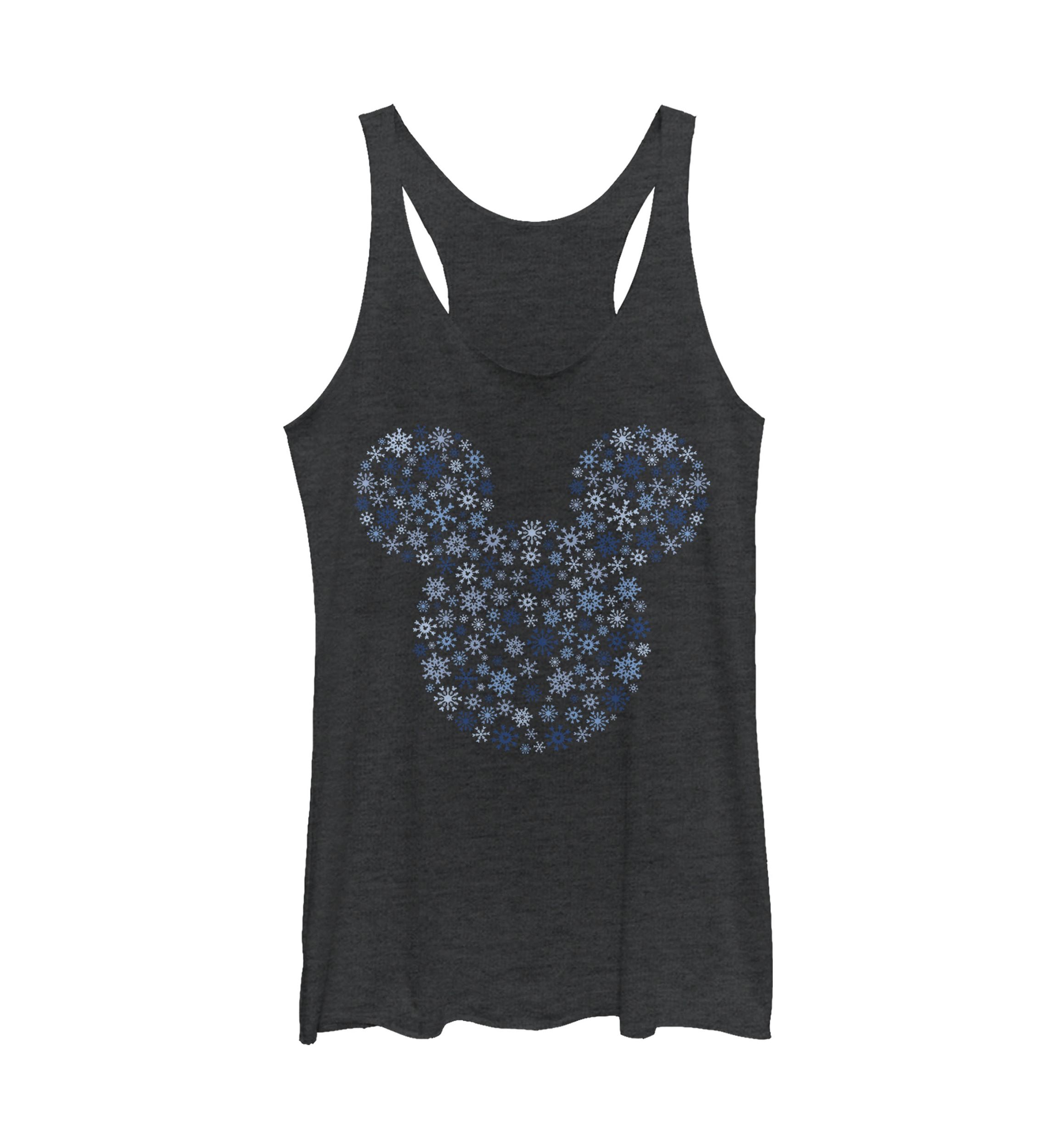Juniors Licensed Disney Mickey Ear Snowflakes Tank Top