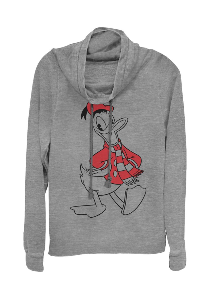Juniors Licensed Disney Donald Holiday Fill Pullover Top