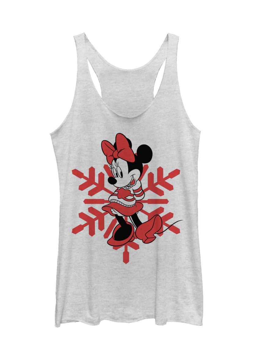 Juniors Licensed Disney Minnie Snowflake Tank Top