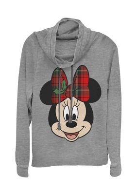 Women's Junior's Licensed Disney Big Minnie Holiday Pullover Top