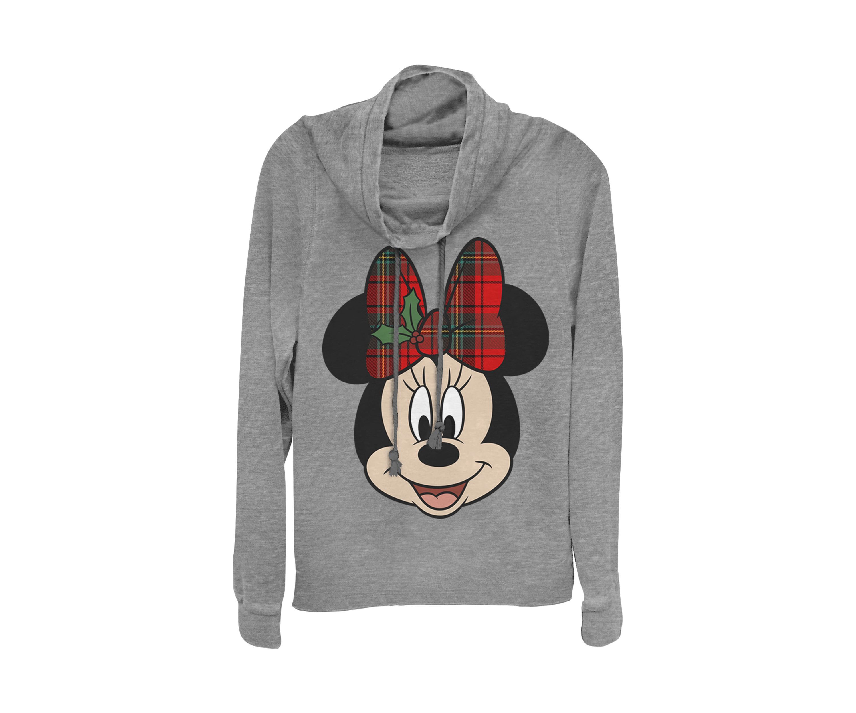 Juniors Licensed Disney Big Minnie Holiday Pullover Top