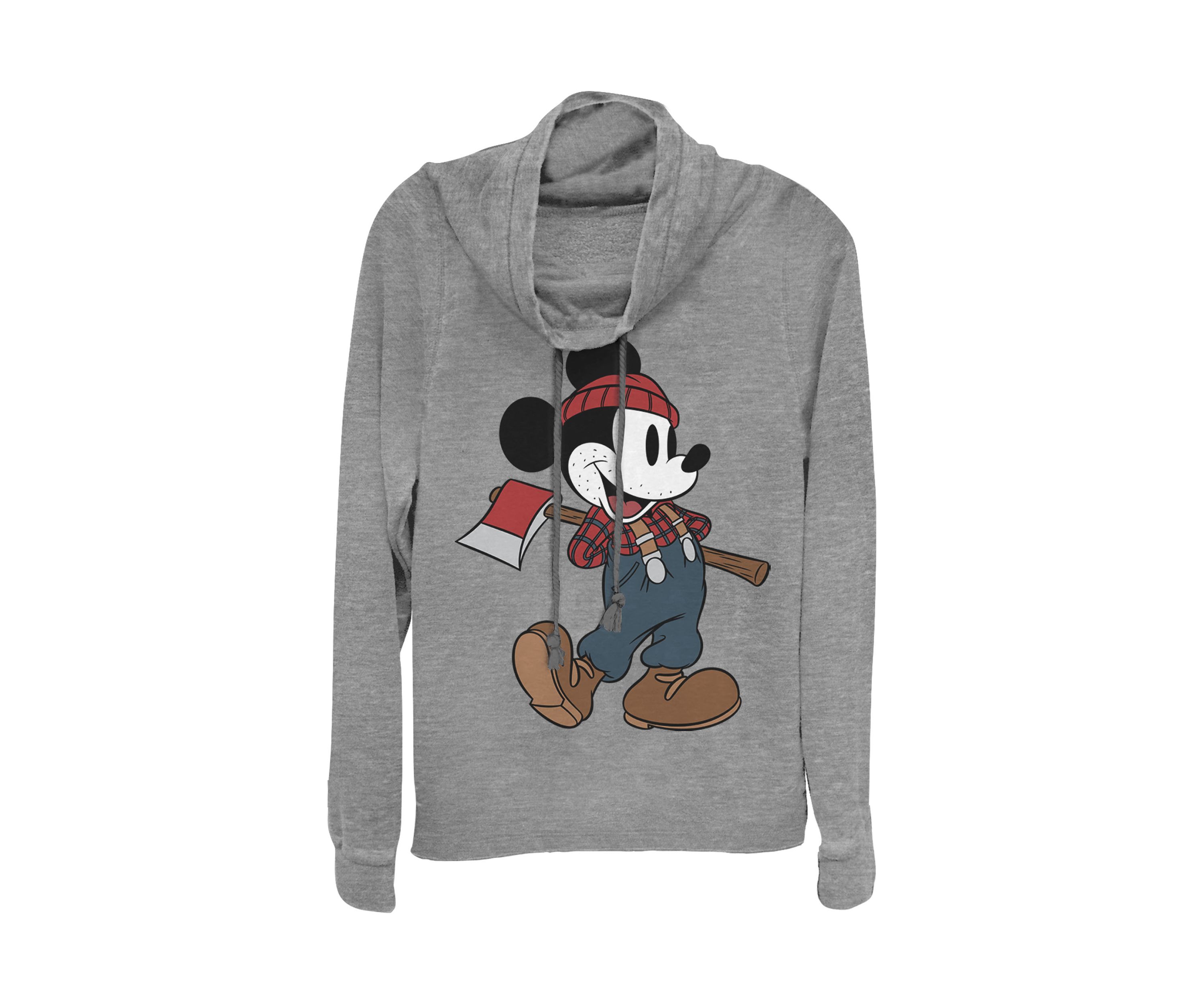 Juniors Licensed Disney Lumberjack Mickey Pullover Top