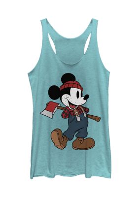Women's Junior's Licensed Disney Lumberjack Mickey Tank Top
