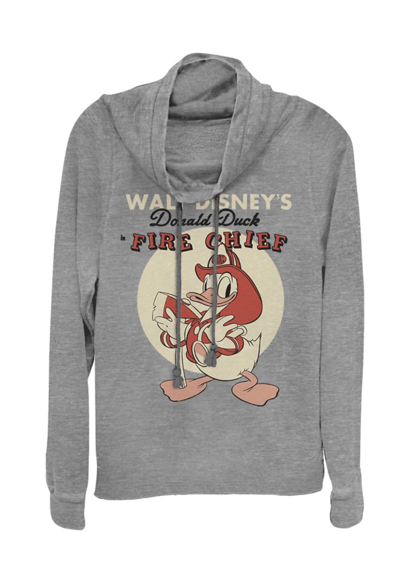 Juniors Licensed Disney Vintage Fireman Donald Pullover Top
