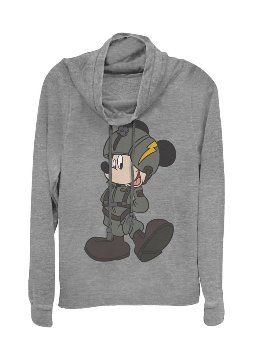 Juniors Licensed Disney Mickey Jet Pilot Pullover Top