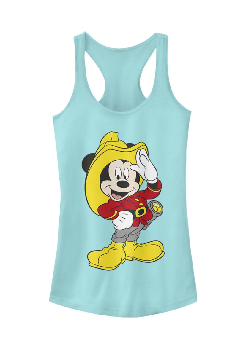 Juniors Licensed Disney Mickey Firefighter Tank Top