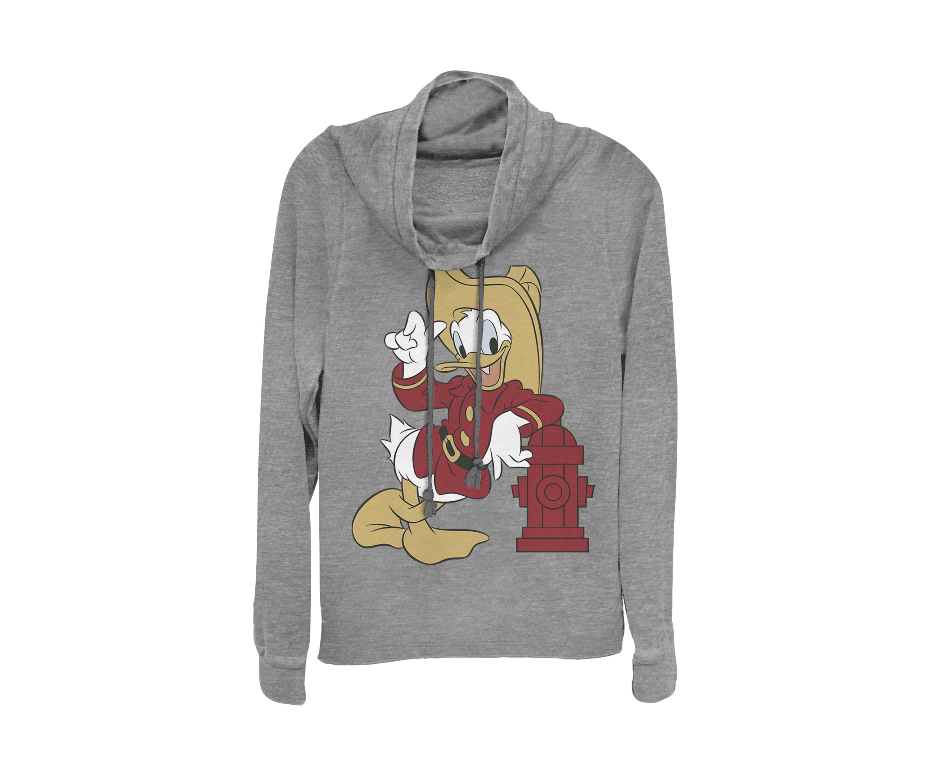Juniors Licensed Disney Firefighting Donald Pullover Top