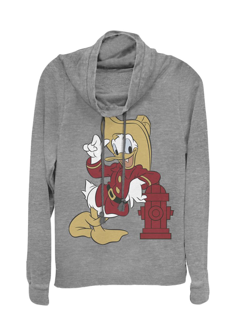 Juniors Licensed Disney Firefighting Donald Pullover Top