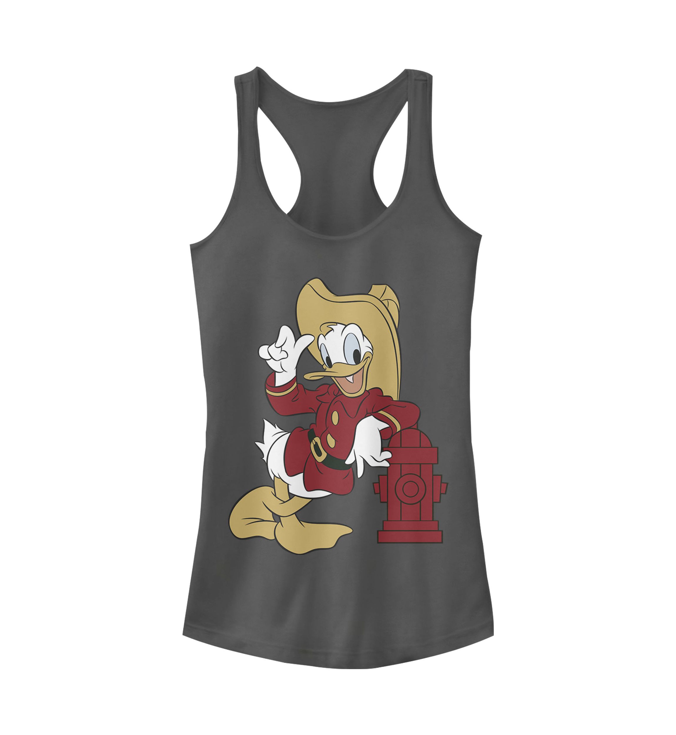 Juniors Licensed Disney Firefighting Donald Tank Top