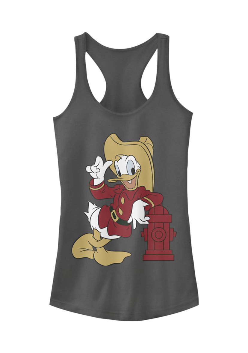 Juniors Licensed Disney Firefighting Donald Tank Top