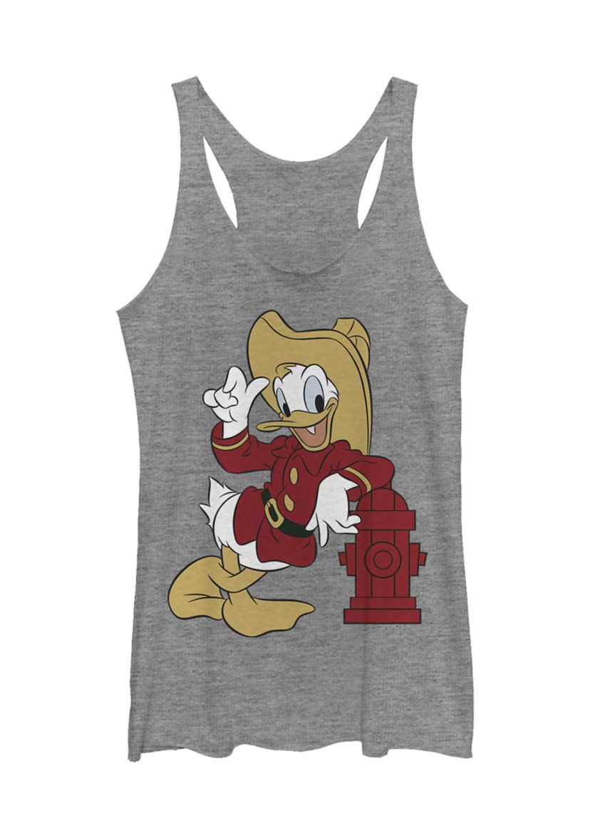 Juniors Licensed Disney Firefighting Donald Tank Top