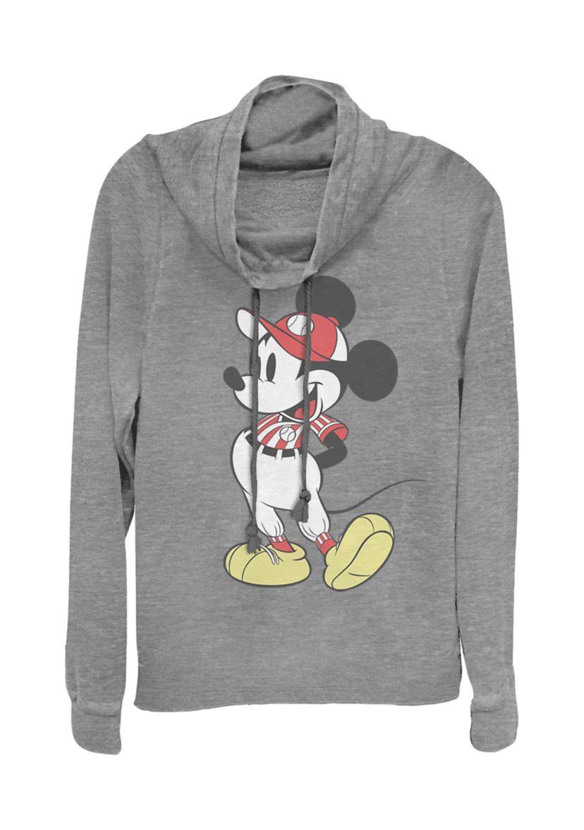 Juniors Licensed Disney Baseball Season Mickey Pullover Top